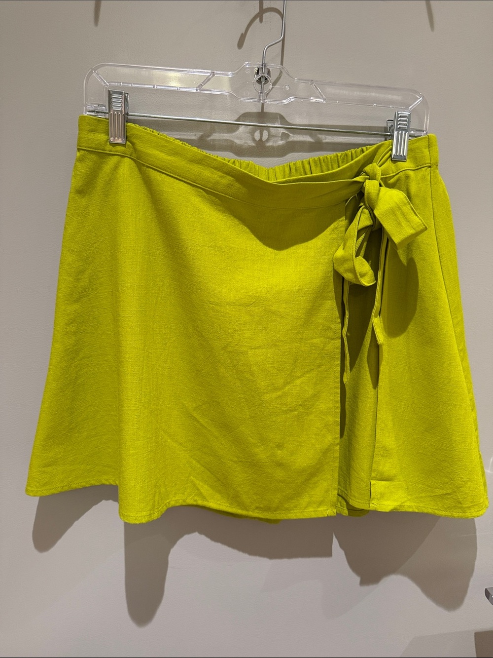 a new day Lime Tie-Waist Mini Skirt